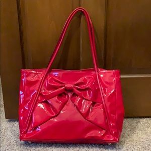 Valentino Patent Leather Red Bow Handbag